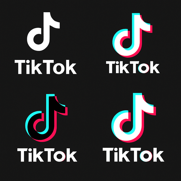 A digital collage showing the evolution of the TikTok logo from its early Douyin version to its current neon-edged musical note design, highlighting stylistic changes from flat monochrome to vibrant, 3D-inspired aesthetics.